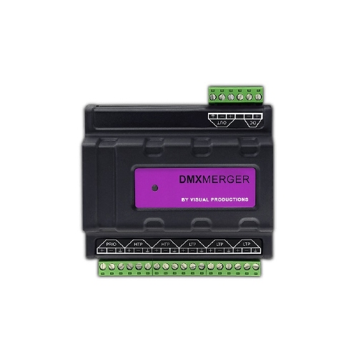 VISUAL PRODUCTIONS DMX Merger 6 in / 1 out DIN Rail