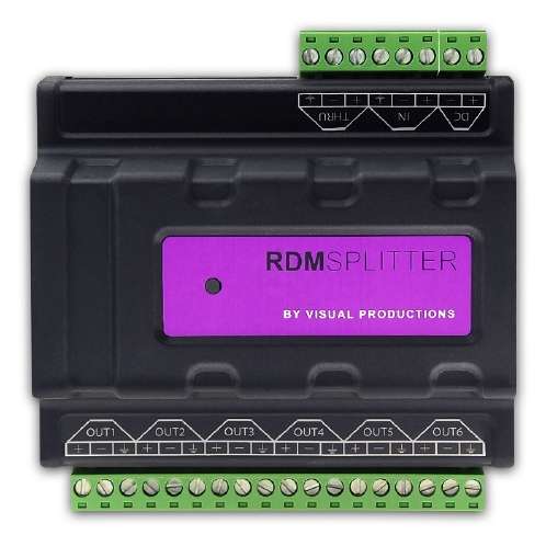 VISUAL PRODUCTIONS DMX Splitter 1 in / 6 out DIN Rail