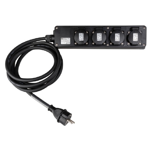 HILEC MULTISOCKET4PRO-G-3M Stekkerblok 4 stopcontacten 3 meter