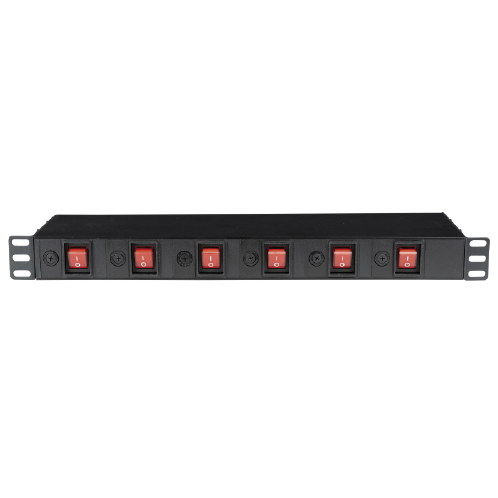 SHOWGEAR 19" 1U Socketstrip 6 zones met schakelaars