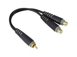 KLOTZ Y-Cable Zwart 0,2 meter 1x RCA + 2x RCA-socket
