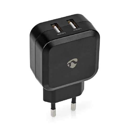 NEDIS WCHAU484ABK Oplader 24W - 2 x 2.4A - 2 Outputs USB-A