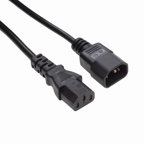 LEDJ IEC male P IEC female kabel (zwart) Euro verleng kabel