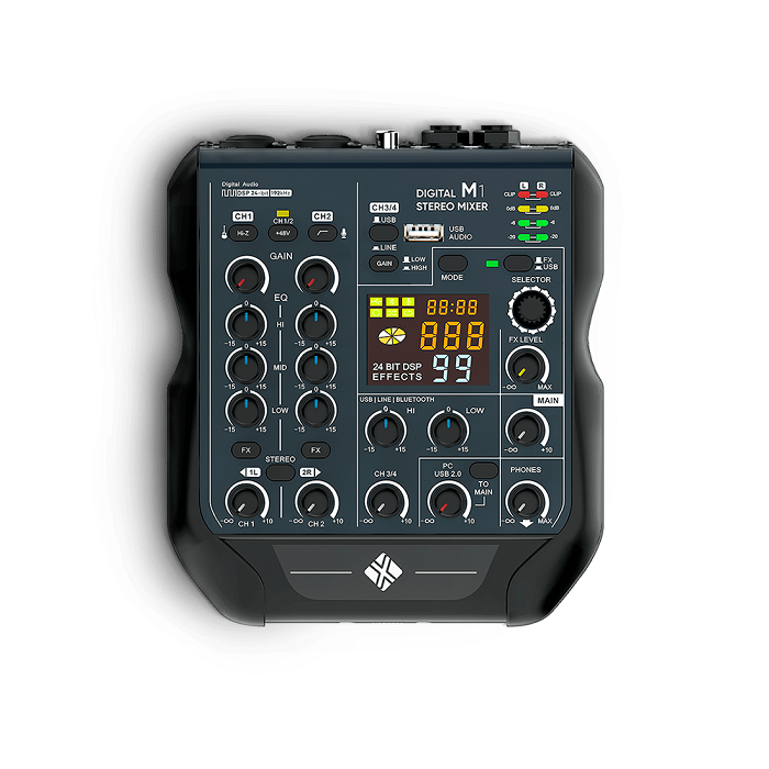 NEXT Audiocom M1 Dig. mini mixer: 2 mic+1 Stereo+ Bluetooth