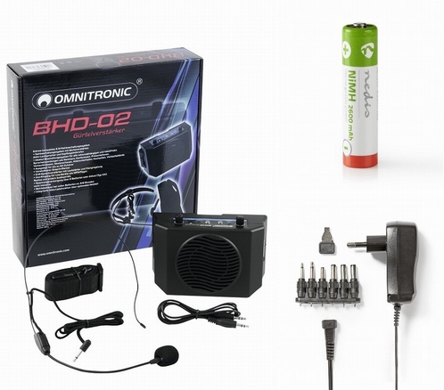 OMNITRONIC BHD-02, Headset, 6x Oplaadbare batterij, Adapter