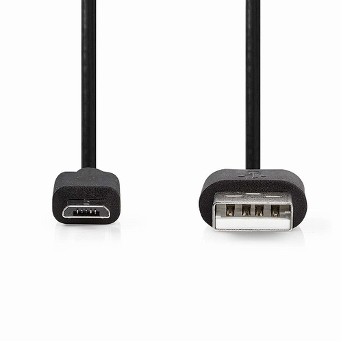 NEDIS USB 2.0 Kabel - A Male / Micro B Male - Zwart