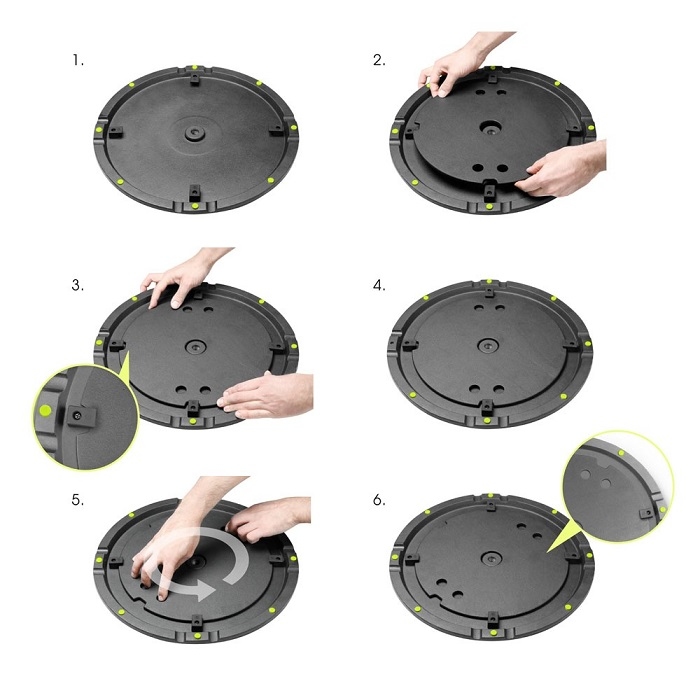 GRAVITY WB 123 B: grondplaat voor M20 speakerpaal