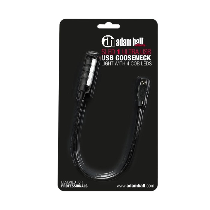 ADAM HALL SLED1ULTRAUSB Zwanenhalslamp USB-aansluiting 4 COB LEDs