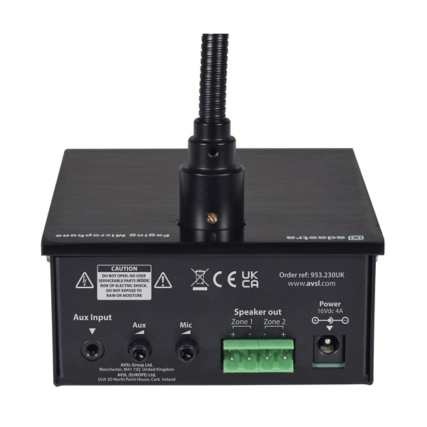 ADASTRA COM230 Omroepmicrofoon met 2 x 30W versterker