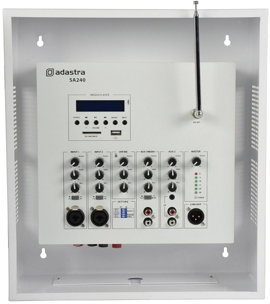 ADASTRA SA240 Mixer-Versterker in afsluitbare wandkast