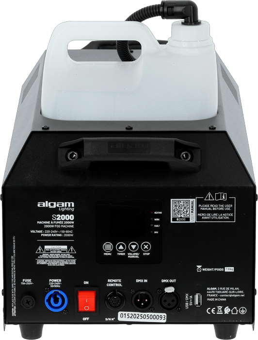 ALGAM LIGHTING S2000 Verticale Rookmachine 1200W