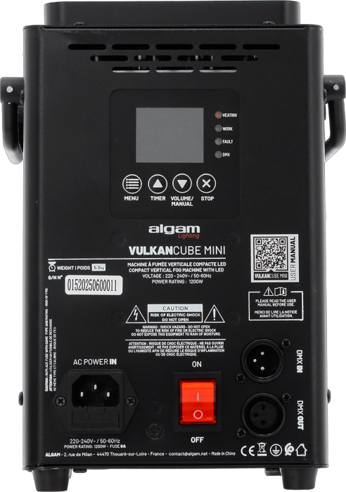 ALGAM LIGHTING Vulkan Cube Mini Compacte Verticale LED Rookmachine