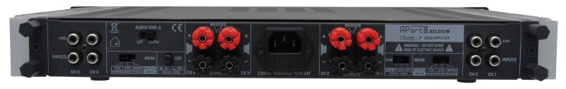 APART AUDIO / BIAMP CHAMP-4 versterker zonder fan 4x125 W/4 ohm 1HE