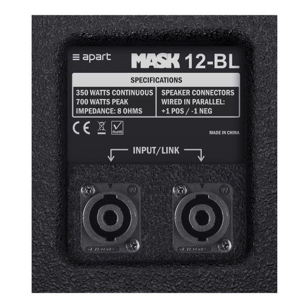 APART AUDIO / BIAMP MASK12 700W RMS 12"+ 1.4" speaker (per stuk)