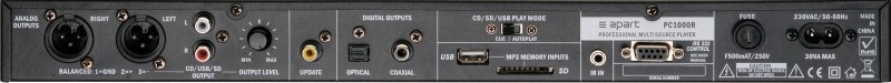 APART AUDIO / BIAMP PC1000RMKII CD /USB/ SD-card speler inc. IR