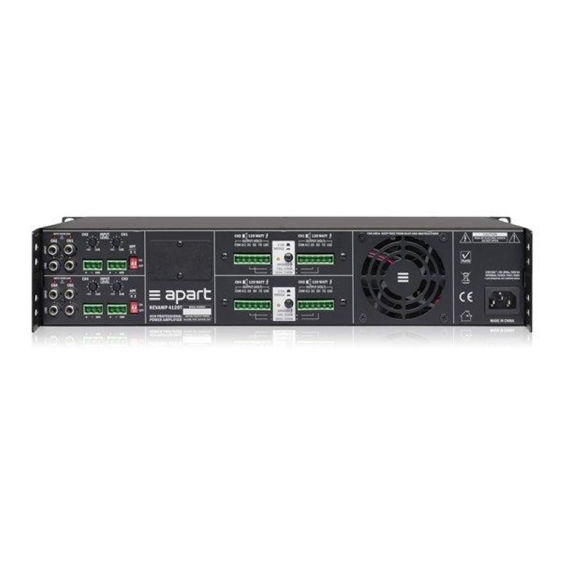 APART AUDIO / BIAMP REVAMP4120T 4-kanaals versterker 4x120W/100V