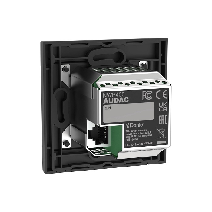 AUDAC - NWP400/B - USB-C/BT - Dante wallpanel