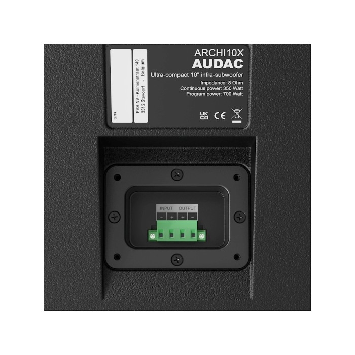 AUDAC ARCHI10X/OB Passieve Installatie Subwoofer 350W RMS Zwart