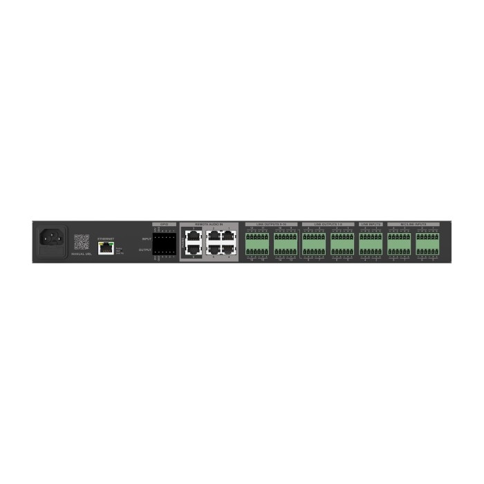 AUDAC MAIA16 Audiomixer-, Matrixprocessor 24 inputs en 16 outputs