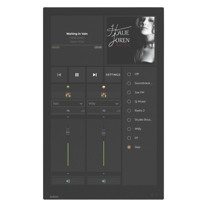 AUDAC RIVEA-L/B - 10 inch touchscreen - zwart