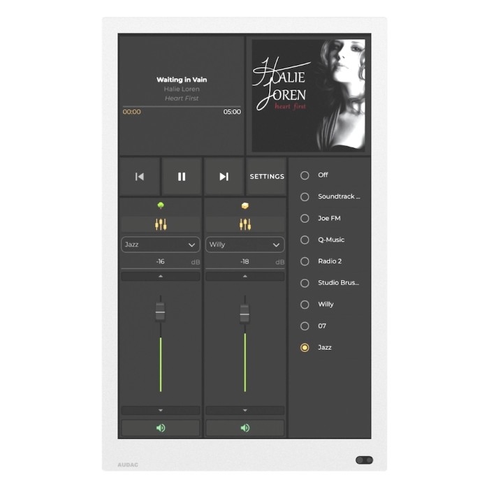 AUDAC RIVEA-L/W - 10 inch touchscreen - wit