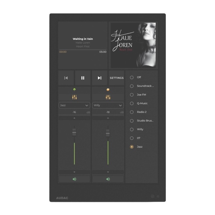 AUDAC RIVEA-M/B - 7 inch touchscreen - zwart