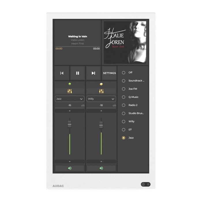 AUDAC RIVEA-M/W - 7 inch touchscreen - wit