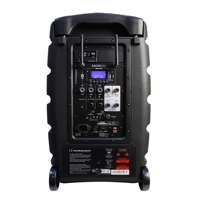 AUDIOPHONY RACER250 Draagbare 12" speaker met UHF-ontvanger