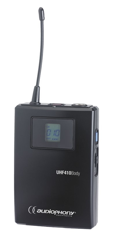 AUDIOPHONY UHF410 set ontvanger + headset+ beltpack