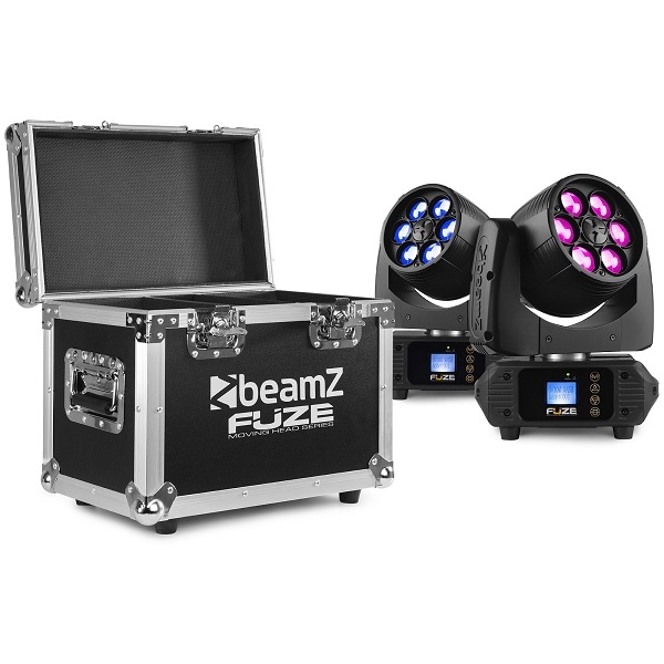 BEAMZ FUZE610Z LED Moving Head Wash 6 x 10W Set in Case