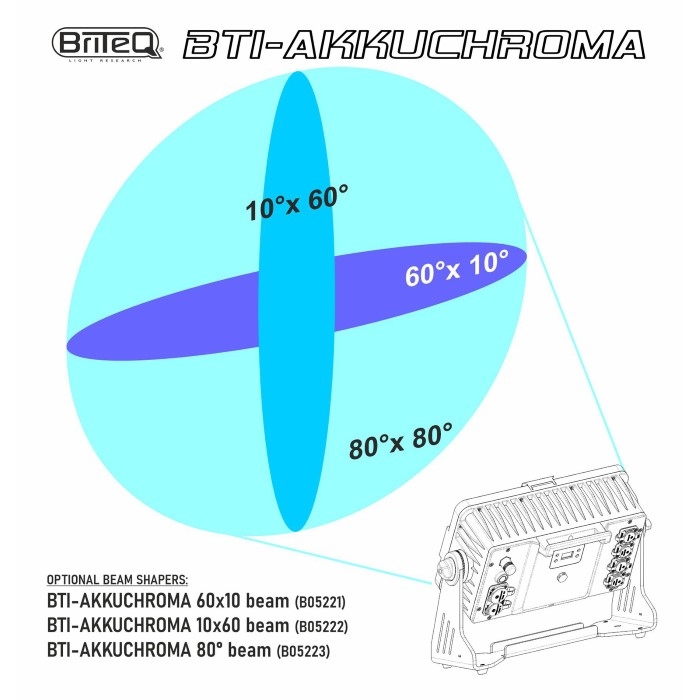 BRITEQ BTI-AKKUCHROMA 18 x 10W RGBL Uplighter IP65