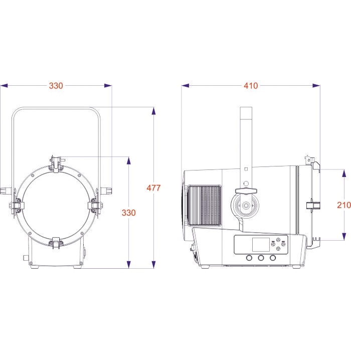 BRITEQ BTI-THEATRE 6C20 Fresnel Spot 400W multicolor LED-technologie.