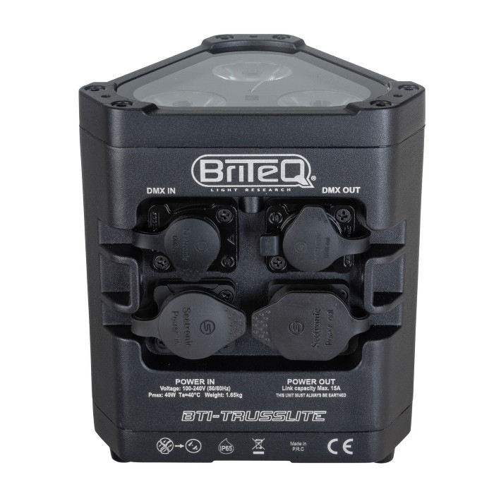BRITEQ BTI-TRUSSLITE In- & Outdoor Uplight 3x 10W RGBL-LEDs en draadloze DMX