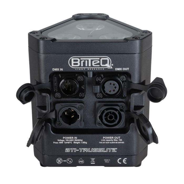 BRITEQ BTI-TRUSSLITE In- & Outdoor Uplight 3x 10W RGBL-LEDs en draadloze DMX