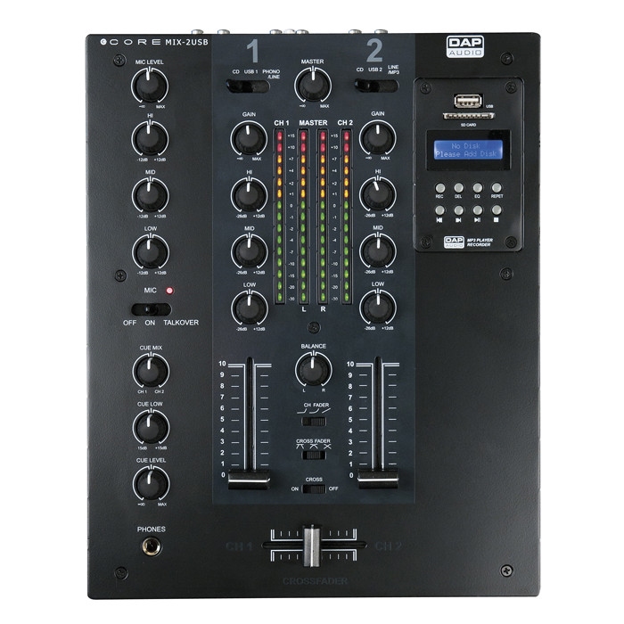 DAP D2302 CORE MIX-2 USB 2-kanaals DJ-Mixer incl. USB