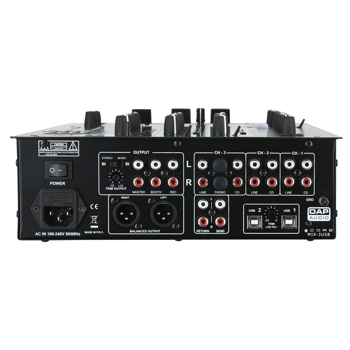 DAP D2303 CORE MIX-3 USB 3-kanaals DJ-Mixer incl. USB