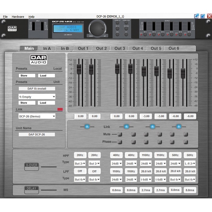 DAP DCP-26 MKII 6-kanaals Digitale Crossover