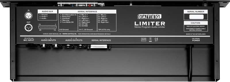 DATEQ SPL2TS Limiter Microcontroller gestuurd, 3 time slots