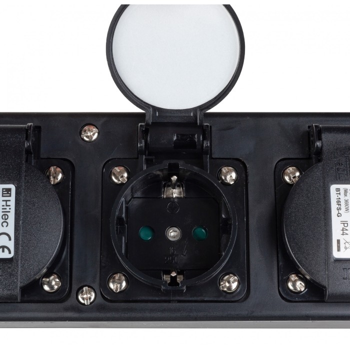 HILEC MULTISOCKET4PRO-G-3M Stekkerblok 4 stopcontacten 5 meter