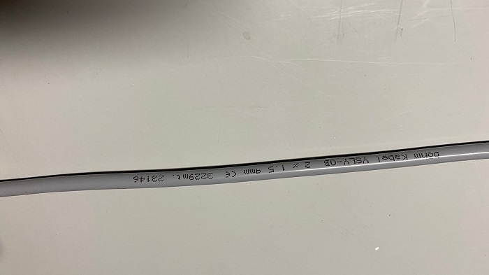 Installatiekabel grijs 2x1,5mm2 br-bl