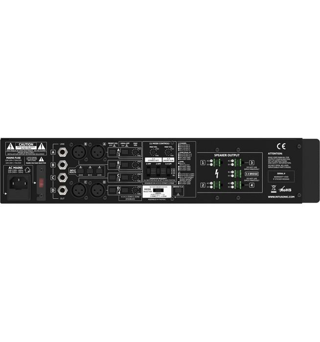 INTUSONIC IntuForce 4SDL 4x160W@4 Ohm LoZ Systeemversterker