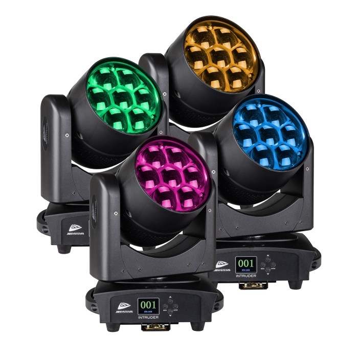 JB SYSTEMS Pack Intruder 4 Set 4x Intruder RGBW LED Wash inc. Flightcase