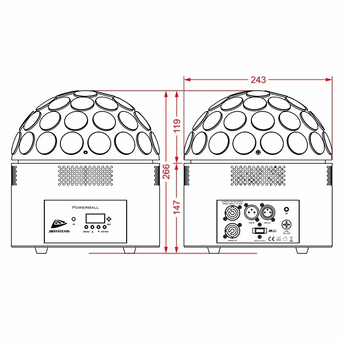 JB SYSTEMS Powerball Color Spiegelbol effect 200W LED