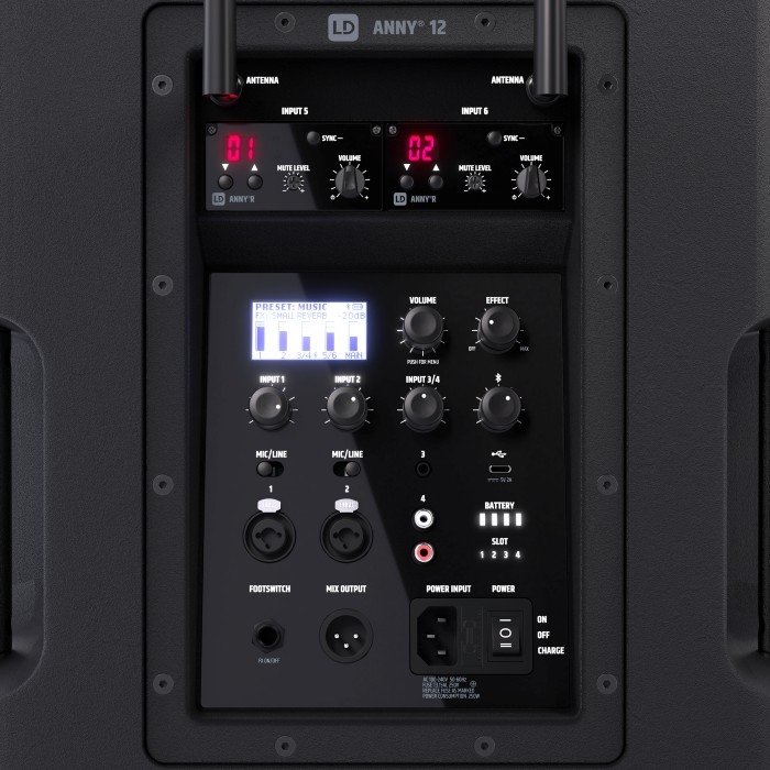 LD SYSTEMS ANNY 12 BPH2 12 inch Portable battery-powered Bluetooth PA System