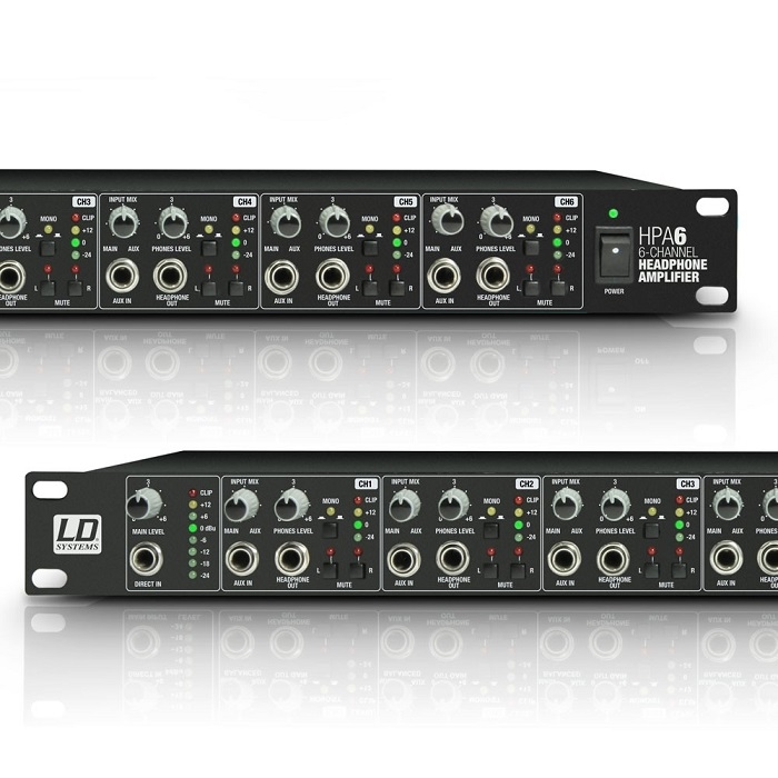 LD SYSTEMS HPA6 Hoofdtelefoonversterkers 6-kanaals 19 inch