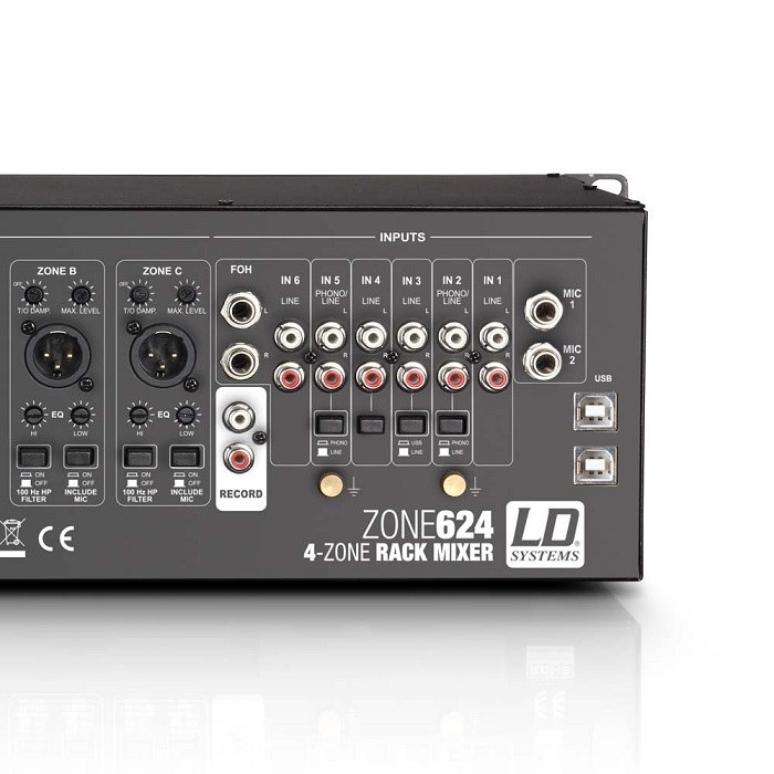 LD SYSTEMS LD ZONE 624 19 inch 4-zone mixer
