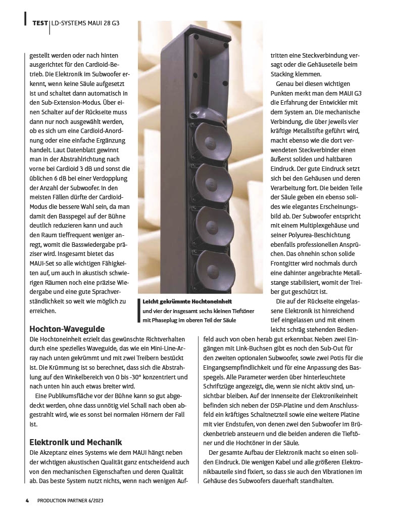 LD SYSTEMS MAUI 28 G3 Dubbel Cardioide Kolom PA Systeem