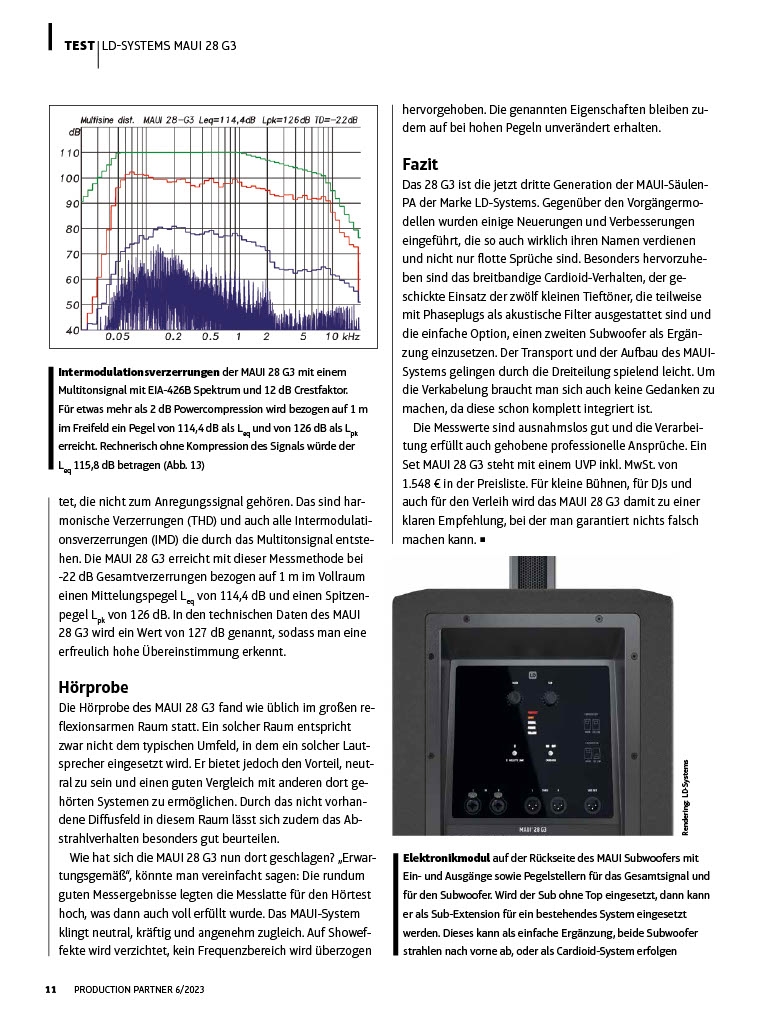 LD SYSTEMS MAUI 28 G3 Dubbel Cardioide Kolom PA Systeem