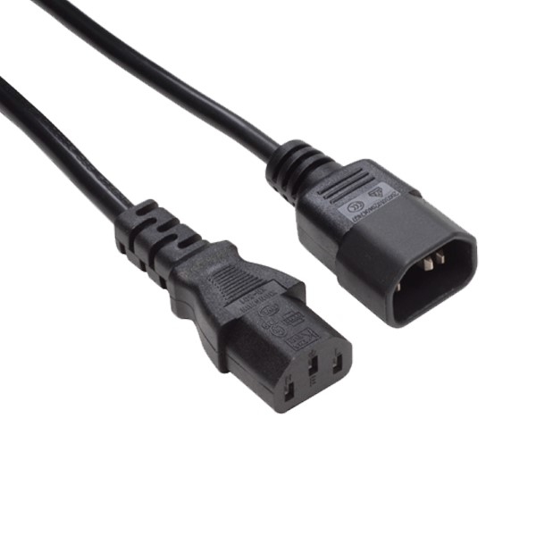 LEDJ IEC male P IEC female kabel (zwart) Euro verleng kabel