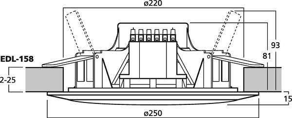 MONACOR EDL-158 100V Waterbestendige inbouwspeaker